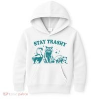 Stay Trashy Raccoon Opossum Skunk Gift Kids Hoodie thumb 0