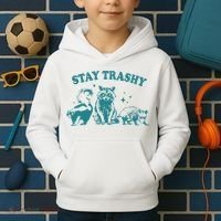 Stay Trashy Raccoon Opossum Skunk Gift Kids Hoodie thumb 2