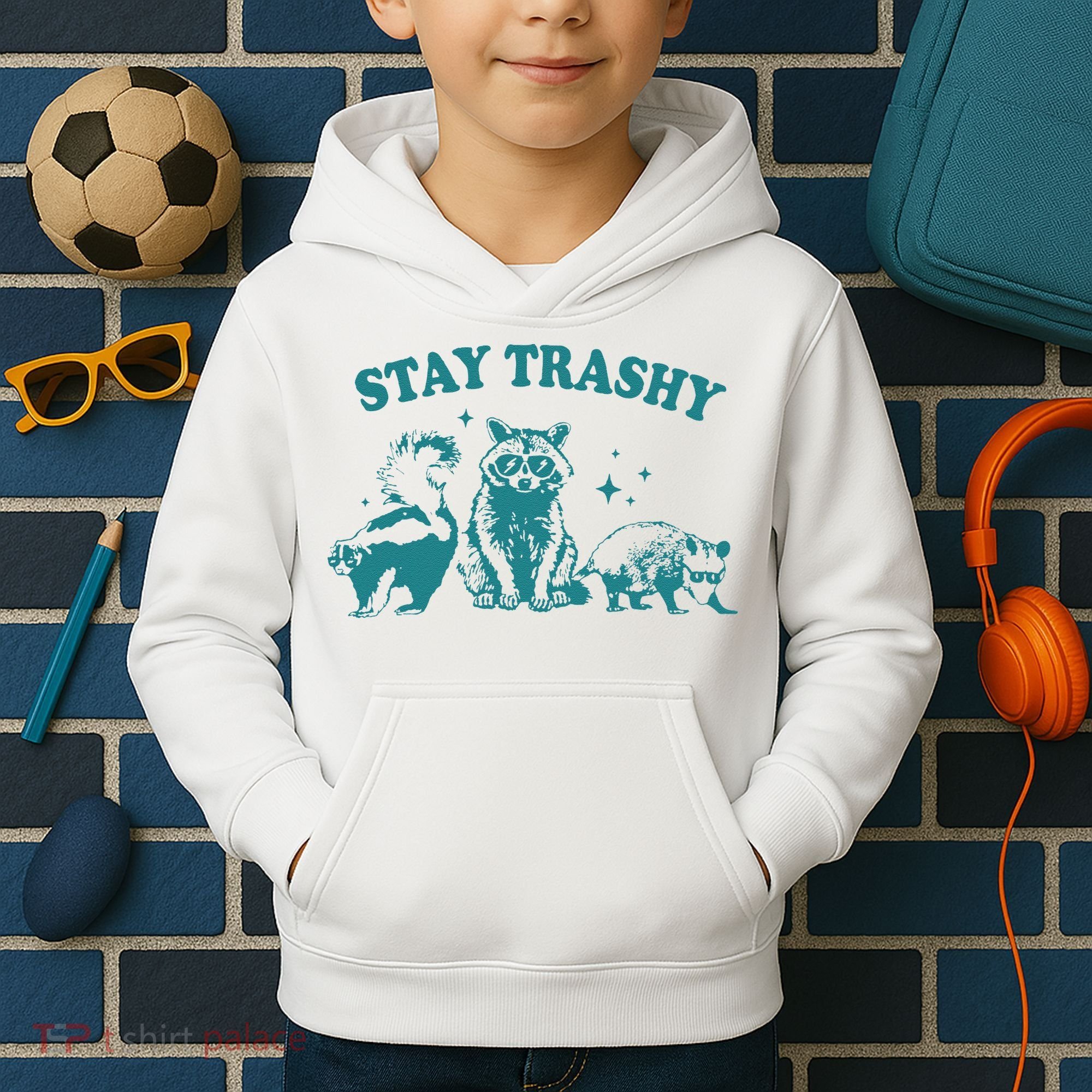 Stay Trashy Raccoon Opossum Skunk Gift Kids Hoodie