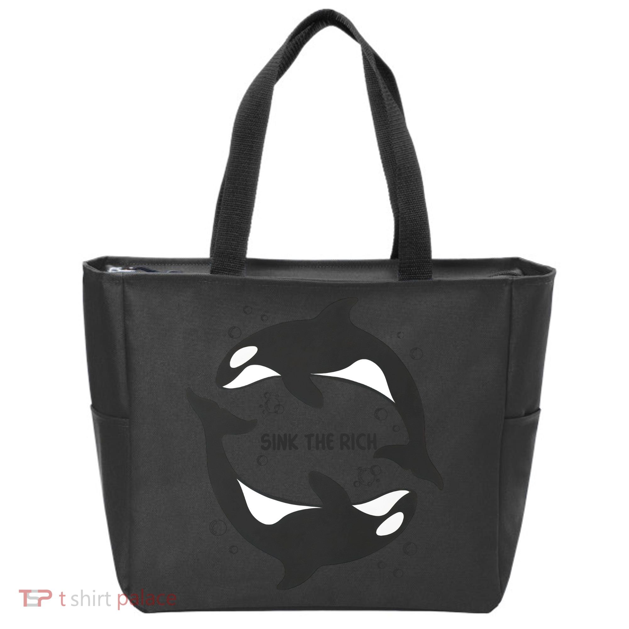 Sink The Rich Gladys The Yacht Sinking Killer Whale Funny Whale Tote Bag