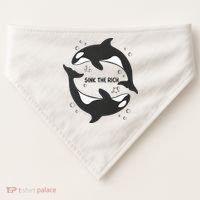 Sink The Rich Gladys The Yacht Sinking Killer Whale Funny Whale USA-Made Doggie Bandana thumb 0