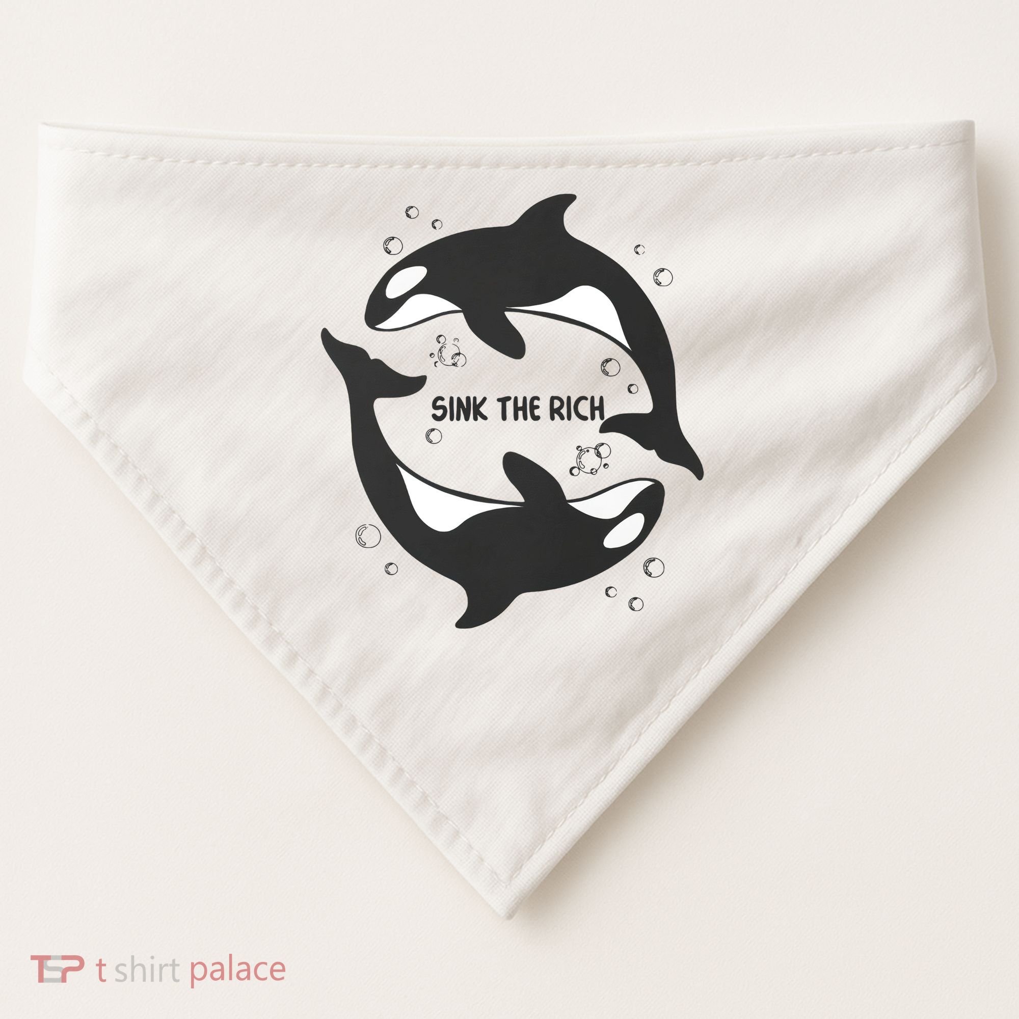 Sink The Rich Gladys The Yacht Sinking Killer Whale Funny Whale USA-Made Doggie Bandana