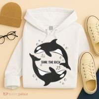 Sink The Rich Gladys The Yacht Sinking Killer Whale Funny Whale Hoodie thumb 4