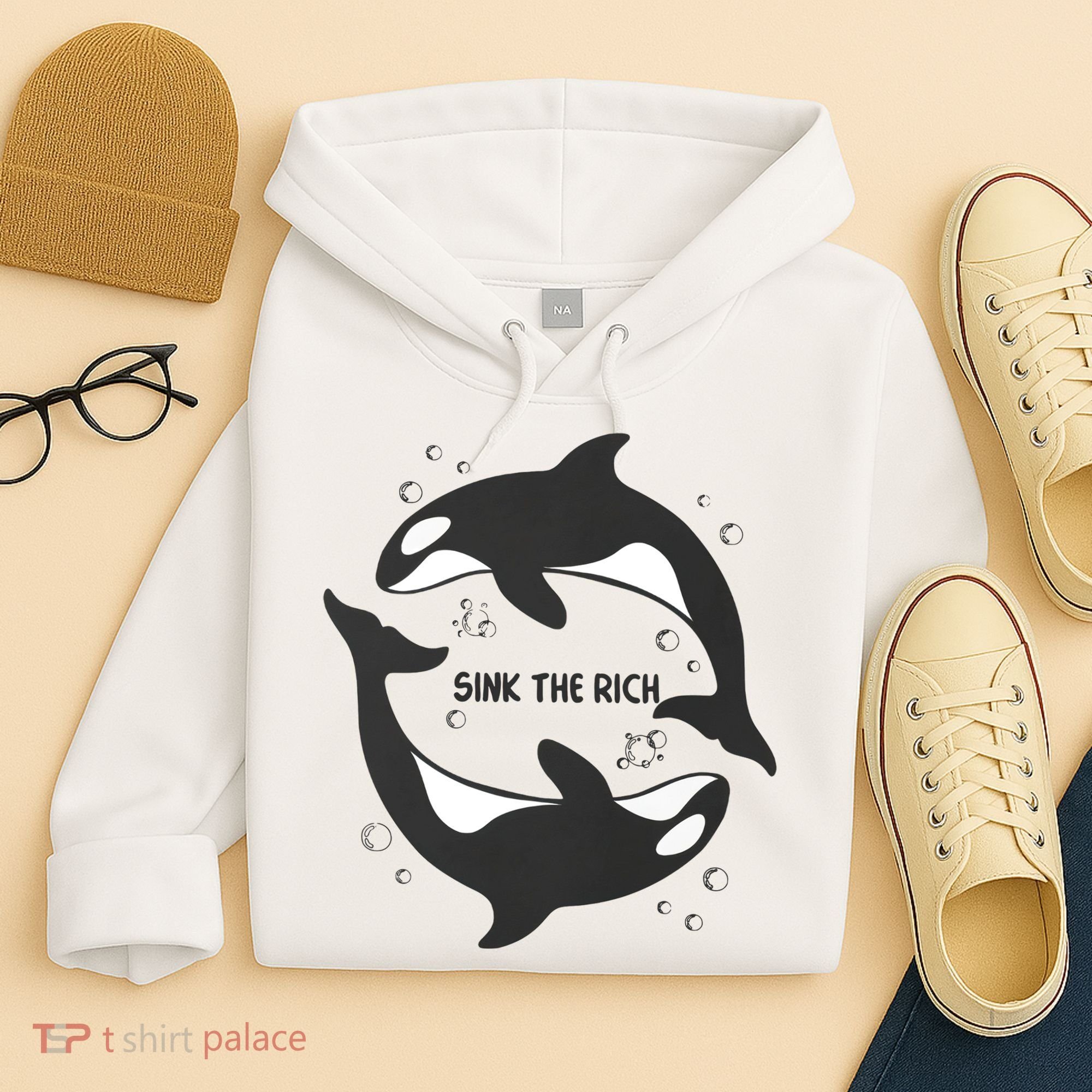 Sink The Rich Gladys The Yacht Sinking Killer Whale Funny Whale Hoodie