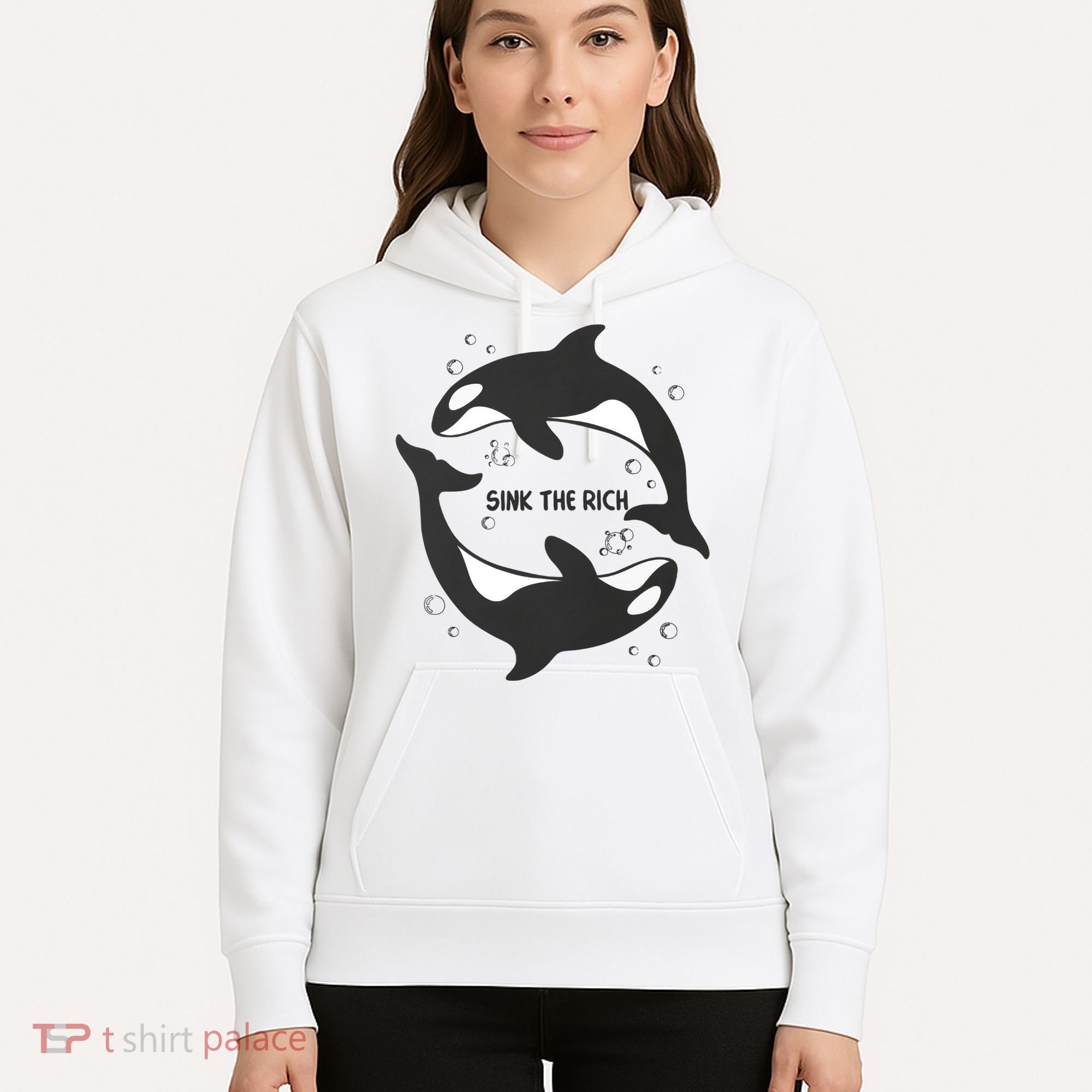 Sink The Rich Gladys The Yacht Sinking Killer Whale Funny Whale Hoodie
