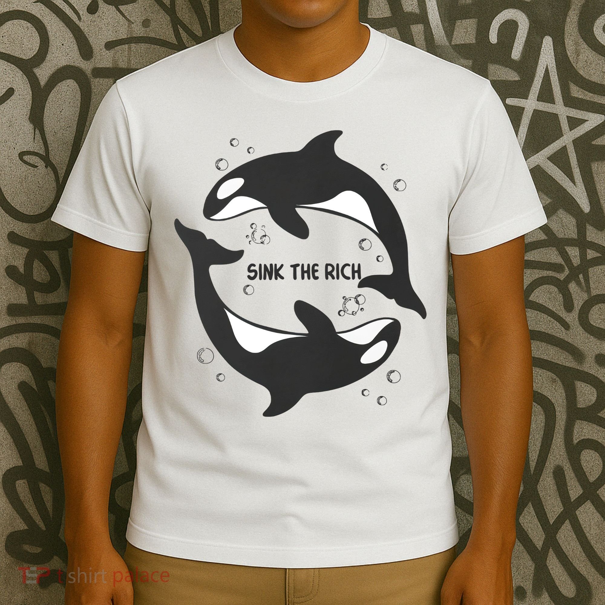 Sink The Rich Gladys The Yacht Sinking Killer Whale Funny Whale T-Shirt