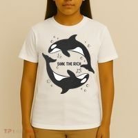 Sink The Rich Gladys The Yacht Sinking Killer Whale Funny Whale T-Shirt thumb 4