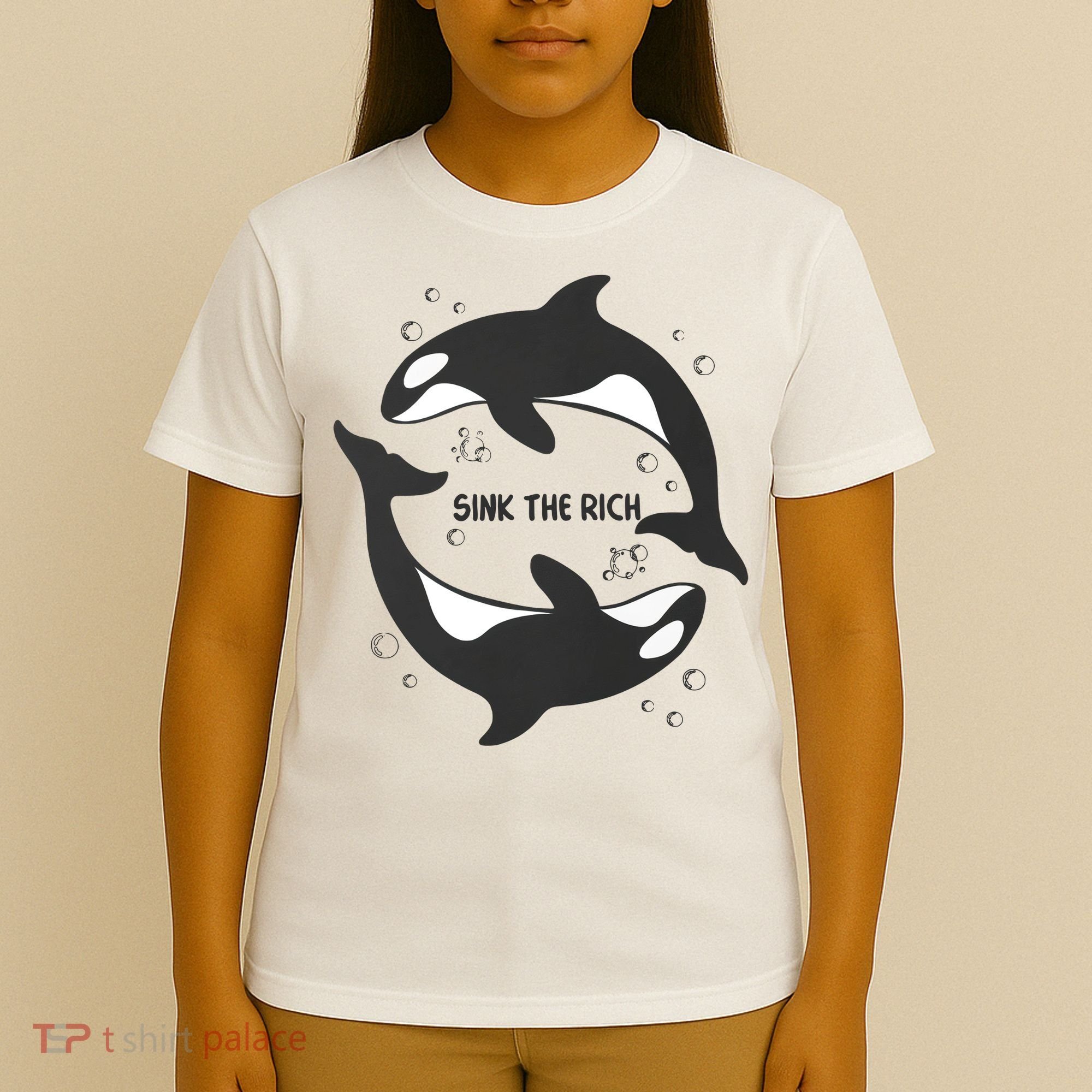 Sink The Rich Gladys The Yacht Sinking Killer Whale Funny Whale T-Shirt