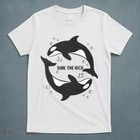 Sink The Rich Gladys The Yacht Sinking Killer Whale Funny Whale T-Shirt thumb 5
