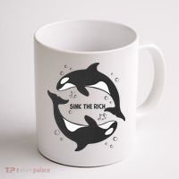 Sink The Rich Gladys The Yacht Sinking Killer Whale Funny Whale Coffee Mug thumb 1