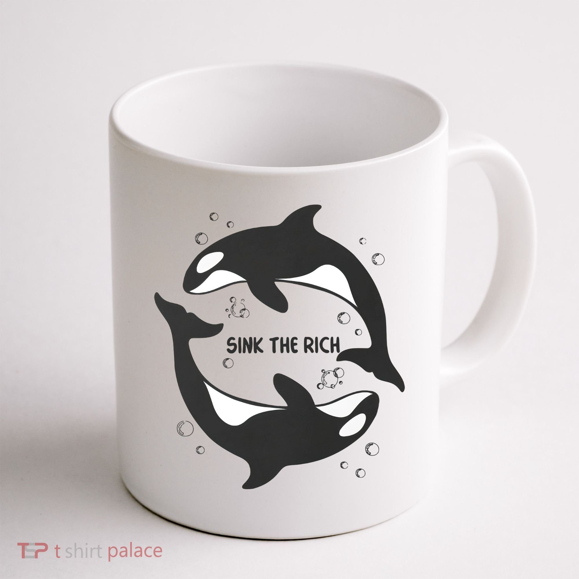 Sink The Rich Gladys The Yacht Sinking Killer Whale Funny Whale Coffee Mug