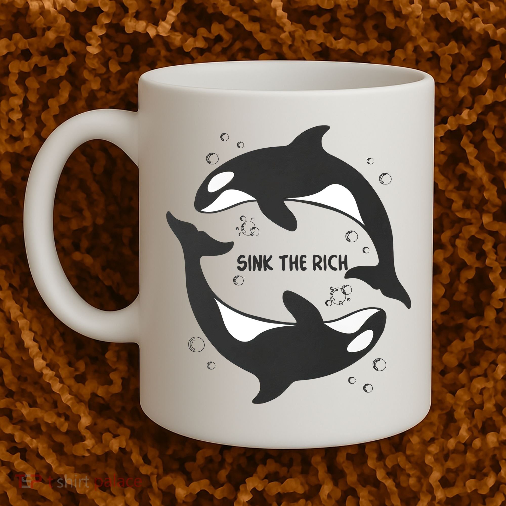 Sink The Rich Gladys The Yacht Sinking Killer Whale Funny Whale Coffee Mug