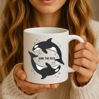Sink The Rich Gladys The Yacht Sinking Killer Whale Funny Whale Coffee Mug thumb 3