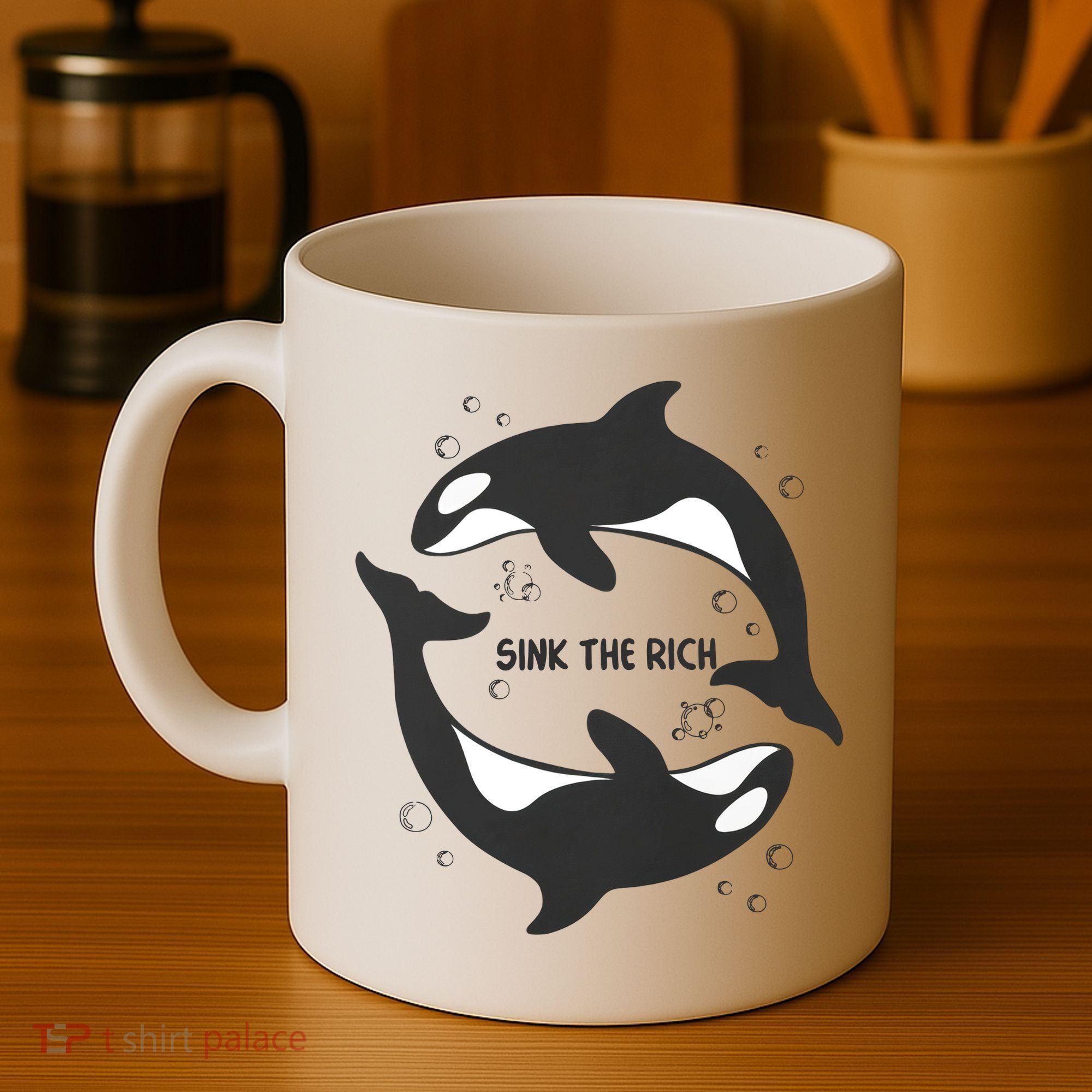 Sink The Rich Gladys The Yacht Sinking Killer Whale Funny Whale Coffee Mug