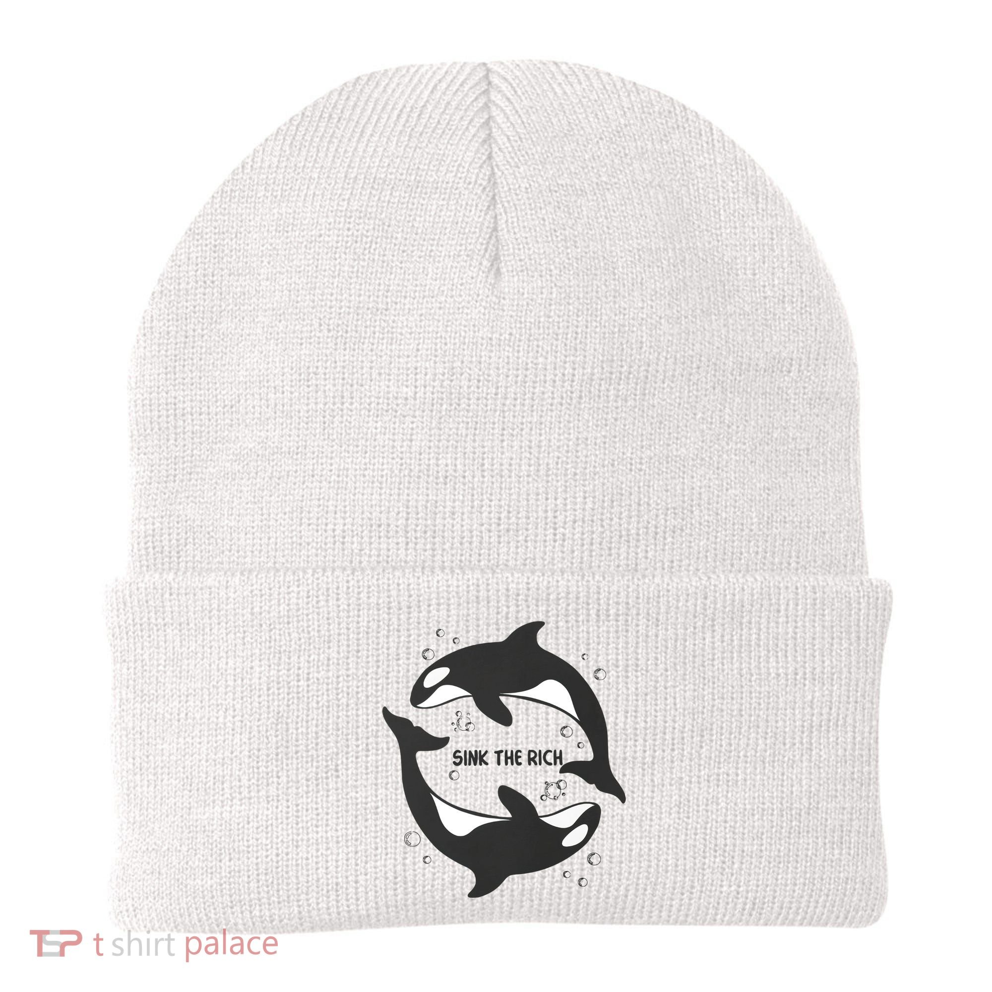 Sink The Rich Gladys The Yacht Sinking Killer Whale Funny Whale Beanie