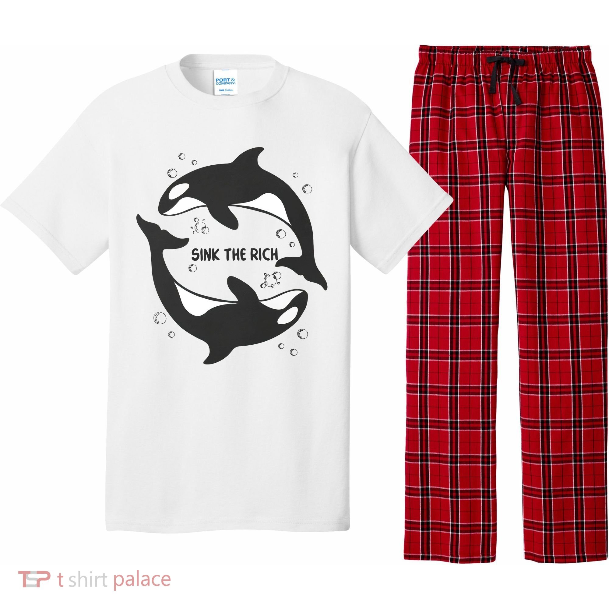 Sink The Rich Gladys The Yacht Sinking Killer Whale Funny Whale Pajama Set