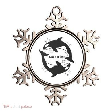 Sink The Rich Gladys The Yacht Sinking Killer Whale Funny Whale Ornament