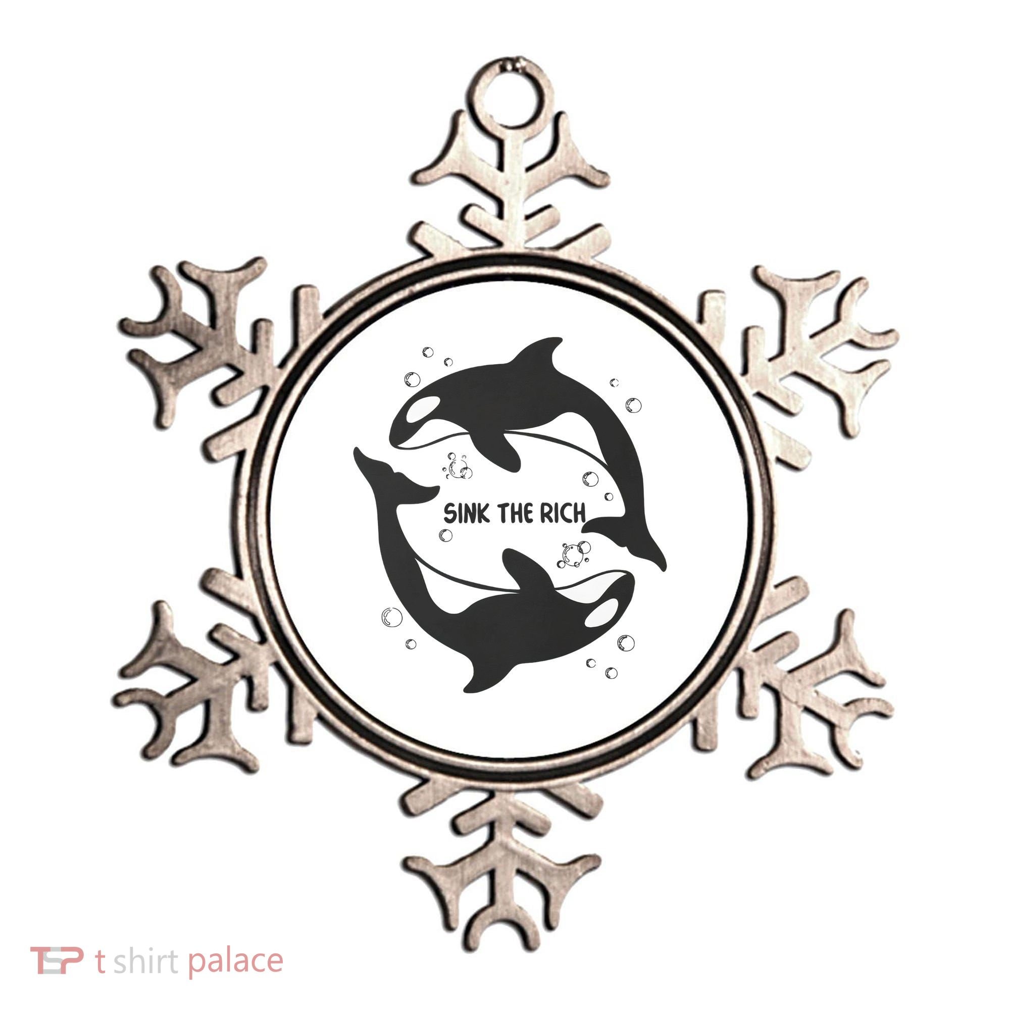 Sink The Rich Gladys The Yacht Sinking Killer Whale Funny Whale Ornament