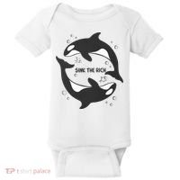 Sink The Rich Gladys The Yacht Sinking Killer Whale Funny Whale Baby Bodysuit thumb 0