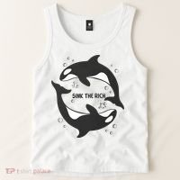 Sink The Rich Gladys The Yacht Sinking Killer Whale Funny Whale Tank Top thumb 2