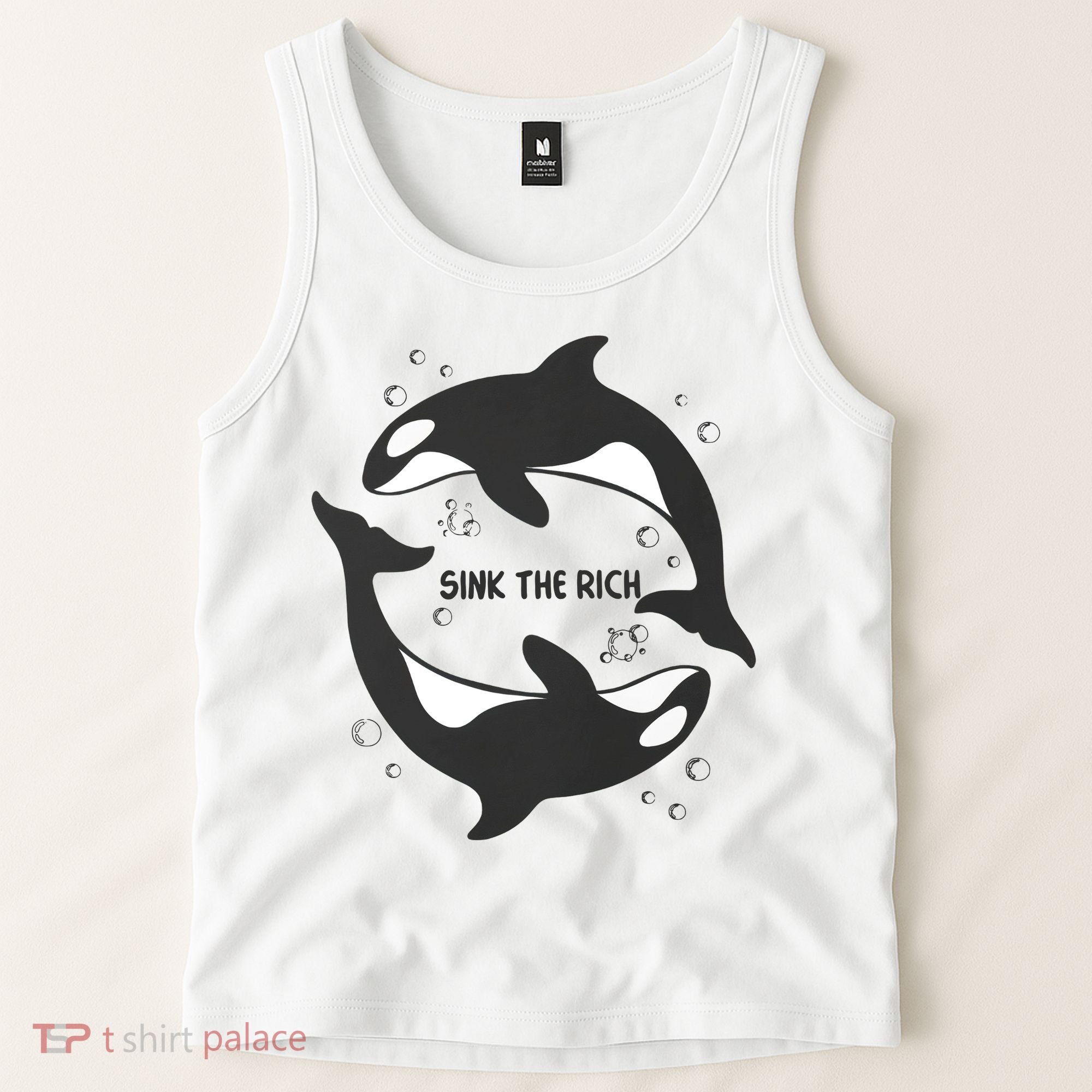 Sink The Rich Gladys The Yacht Sinking Killer Whale Funny Whale Tank Top
