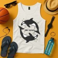 Sink The Rich Gladys The Yacht Sinking Killer Whale Funny Whale Tank Top thumb 4