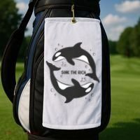 Sink The Rich Gladys The Yacht Sinking Killer Whale Funny Whale Golf Towel thumb 2