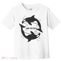 Sink The Rich Gladys The Yacht Sinking Killer Whale Funny Whale Toddler T-Shirt thumb 0