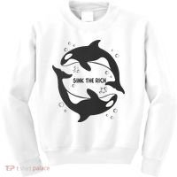 Sink The Rich Gladys The Yacht Sinking Killer Whale Funny Whale Kids Sweatshirt thumb 0