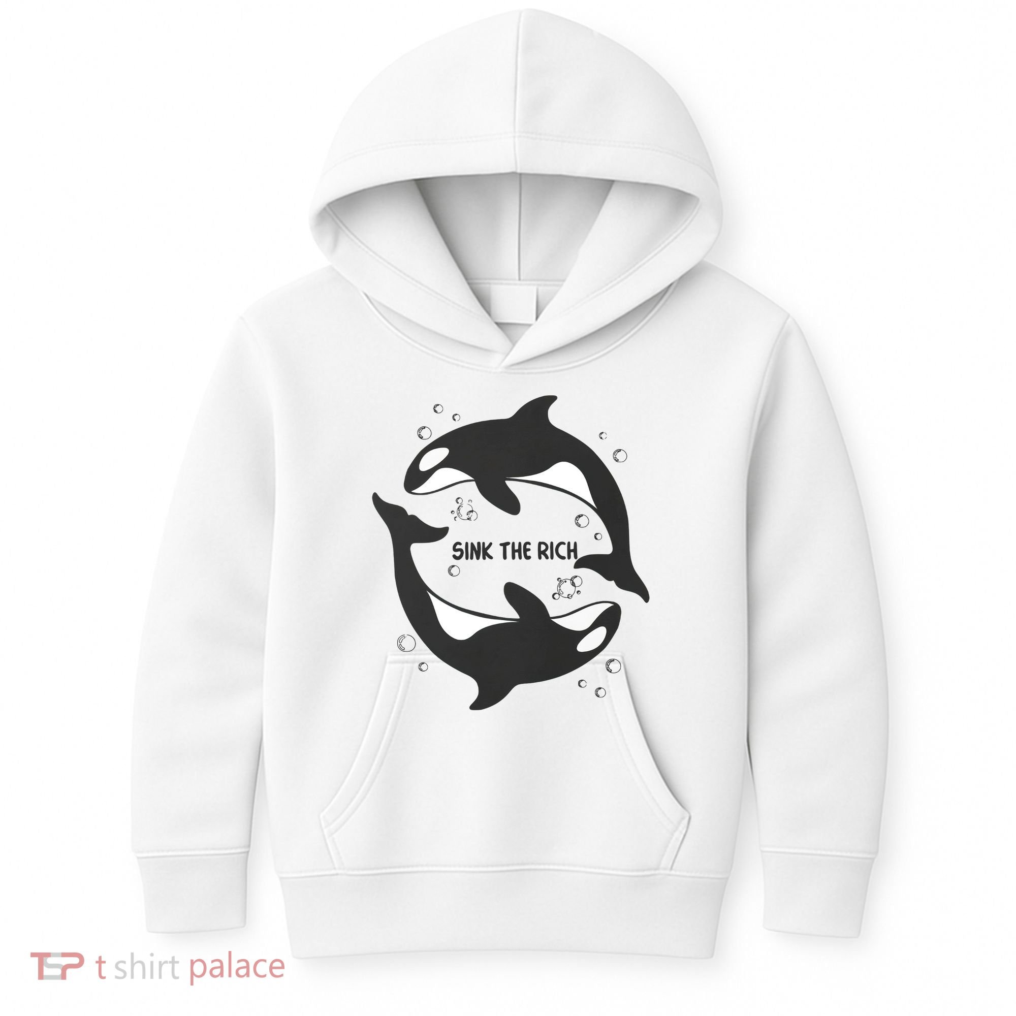 Sink The Rich Gladys The Yacht Sinking Killer Whale Funny Whale Kids Hoodie