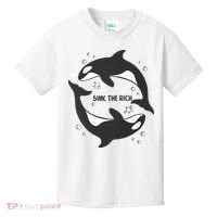 Sink The Rich Gladys The Yacht Sinking Killer Whale Funny Whale Kids T-Shirt thumb 0