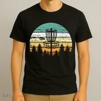 Stupid Trees Retro Sunset Frisbee Golf Vintage Disc Golf T-Shirt thumb 3