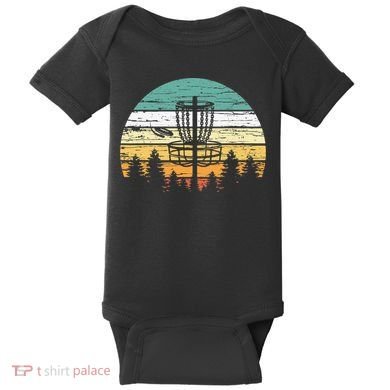 Stupid Trees Retro Sunset Frisbee Golf Vintage Disc Golf Baby Bodysuit