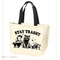 Stay Trashy Retro Funny Racoon Tote Bag thumb 3