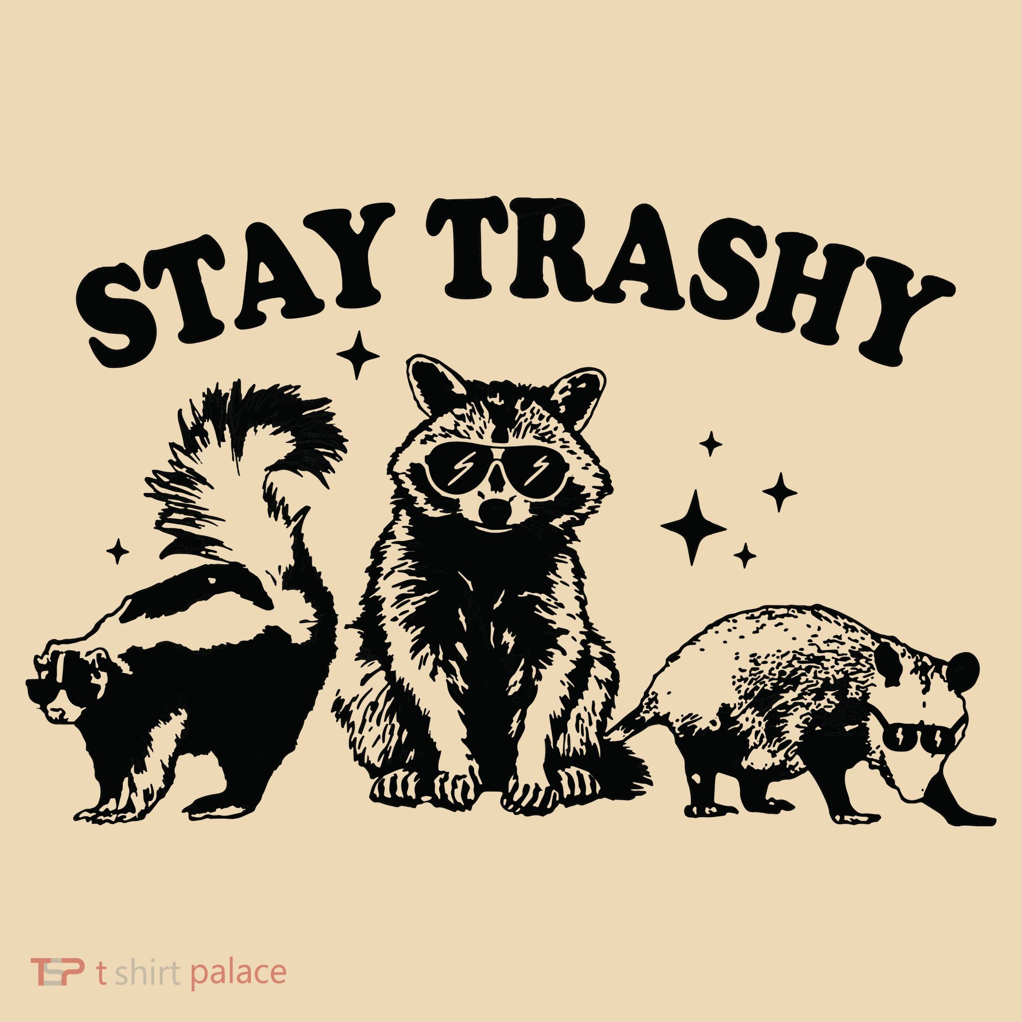 Stay Trashy Retro Funny Racoon Tote Bag
