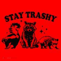 Stay Trashy Retro Funny Racoon Santa Hat thumb 1