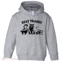 Stay Trashy Retro Funny Racoon Toddler Hoodie thumb 0