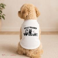 Stay Trashy Retro Funny Racoon Doggie Tank thumb 2