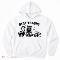 Stay Trashy Retro Funny Racoon Hoodie thumb 0