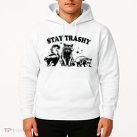 Stay Trashy Retro Funny Racoon Hoodie thumb 2