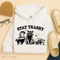 Stay Trashy Retro Funny Racoon Hoodie thumb 4