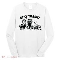 Stay Trashy Retro Funny Racoon Long Sleeve Shirt thumb 0