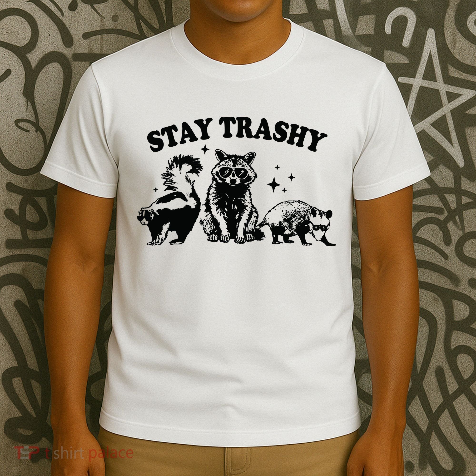 Stay Trashy Retro Funny Racoon T-Shirt