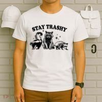 Stay Trashy Retro Funny Racoon T-Shirt thumb 6