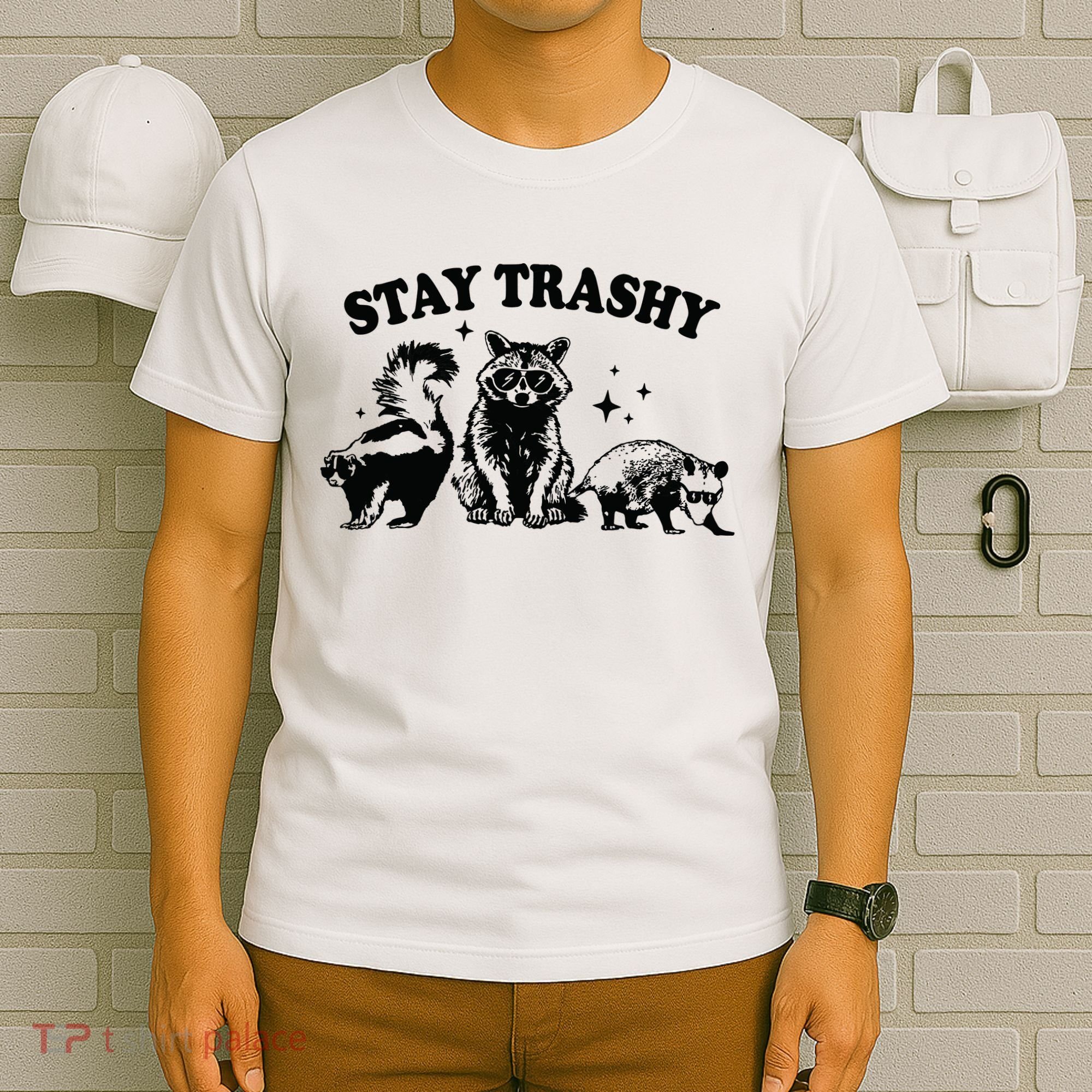 Stay Trashy Retro Funny Racoon T-Shirt