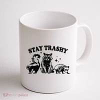 Stay Trashy Retro Funny Racoon Coffee Mug thumb 1