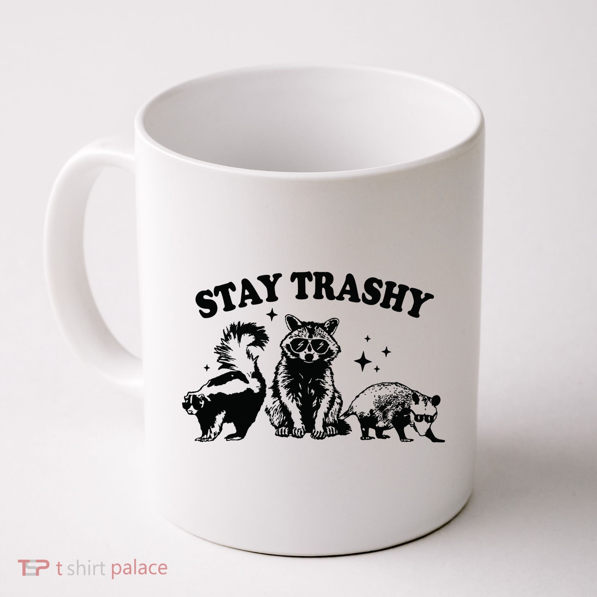 Stay Trashy Retro Funny Racoon Coffee Mug