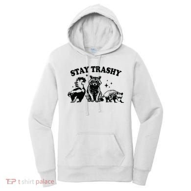 Stay Trashy Retro Funny Racoon Women's Hoodie
