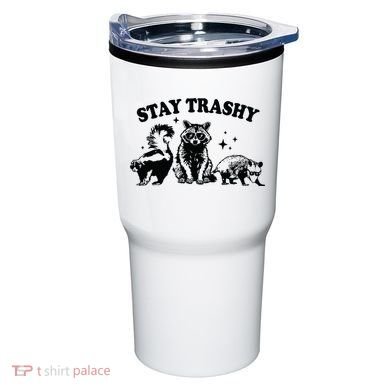 Stay Trashy Retro Funny Racoon Tumbler