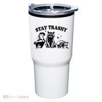 Stay Trashy Retro Funny Racoon Tumbler thumb 0